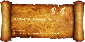 Bumbera Gemella névjegykártya